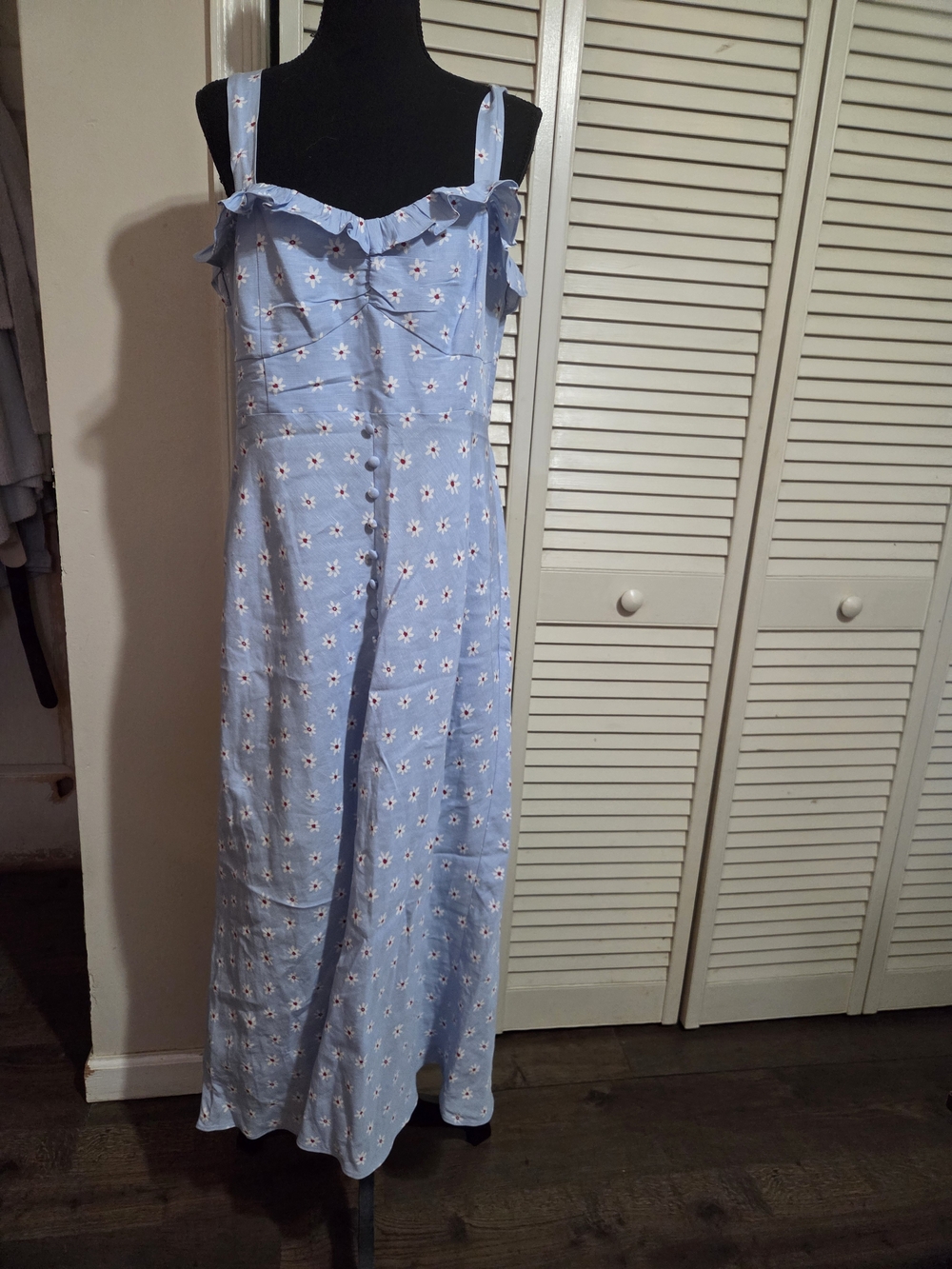 Zara Light Blue Floral Maxi Dress